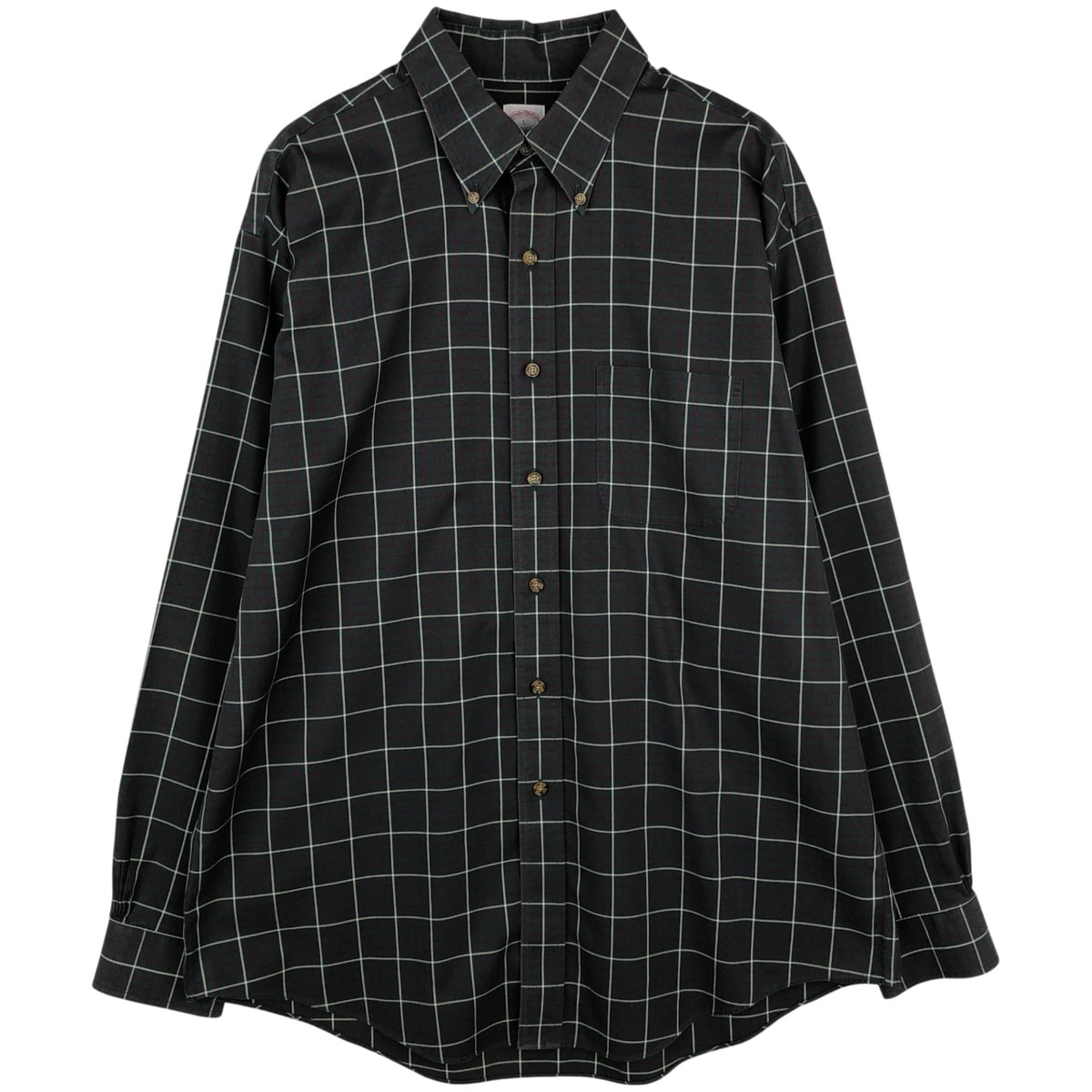 古着 ブルックスブラザーズ Brooks Brothers Est.1818 長袖 ボタンダウンチェックシャツ メンズL相当/rab181186