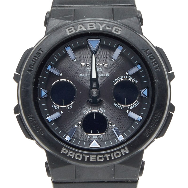 カシオ ビーチトラベラーシリーズ Baby-G 腕時計 BGA-2500-1AJF クオーツ ブラック文字盤 シリコン レディース CASIO 中古