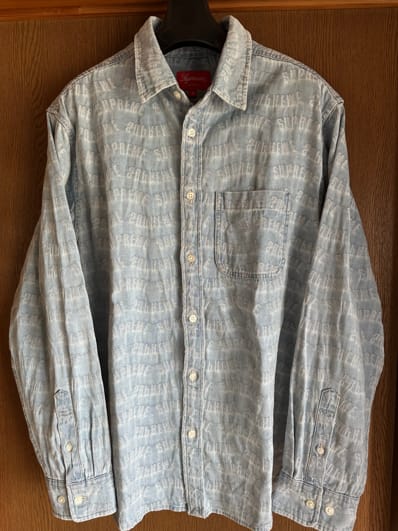 Supreme Arc Jacquard Denim Shirt "Blue"