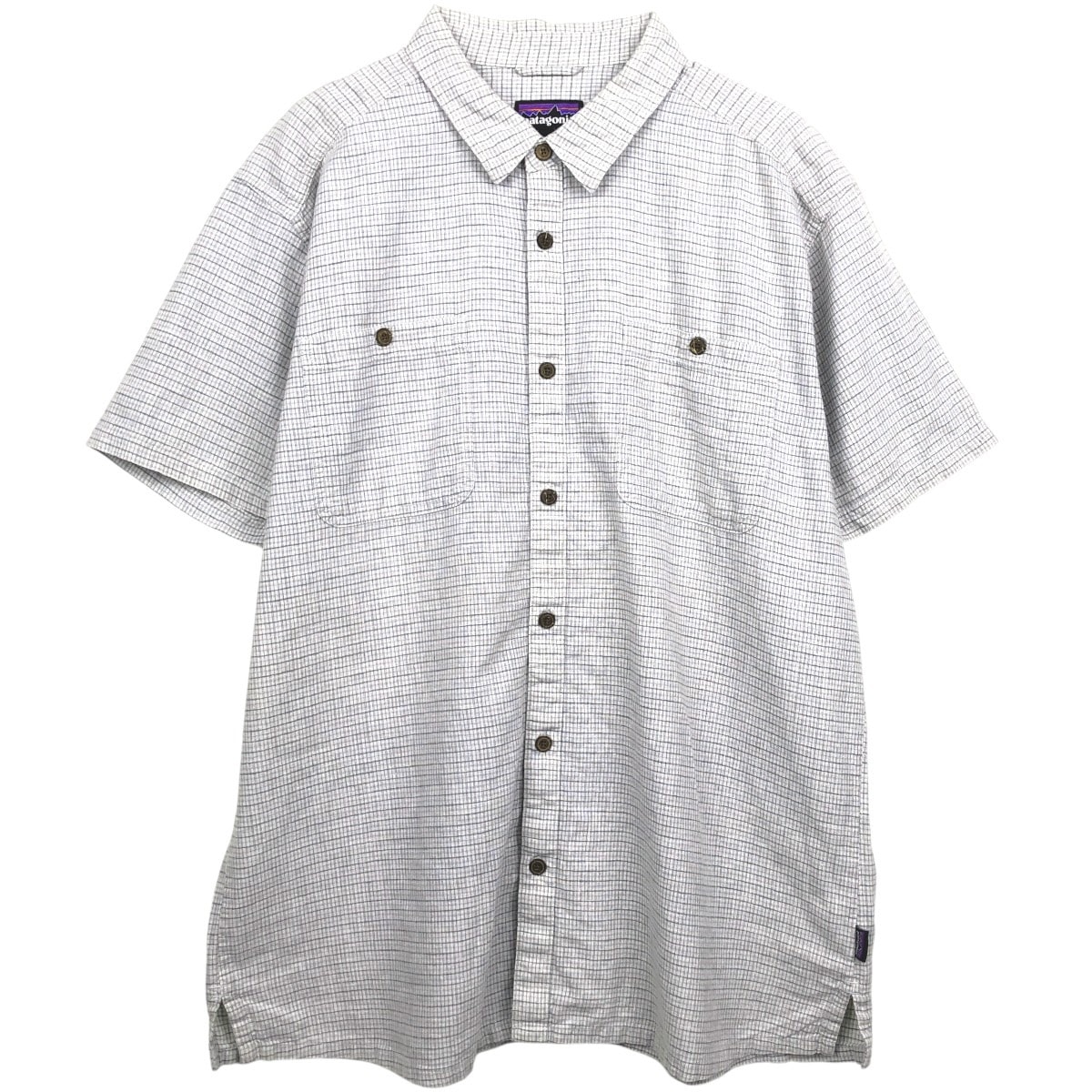 古着 パタゴニア Patagonia バックステップシャツ 53139SP17 チェック柄 半袖 ヘンプシャツ ボックスシャツ メンズXL相当/eaa660616