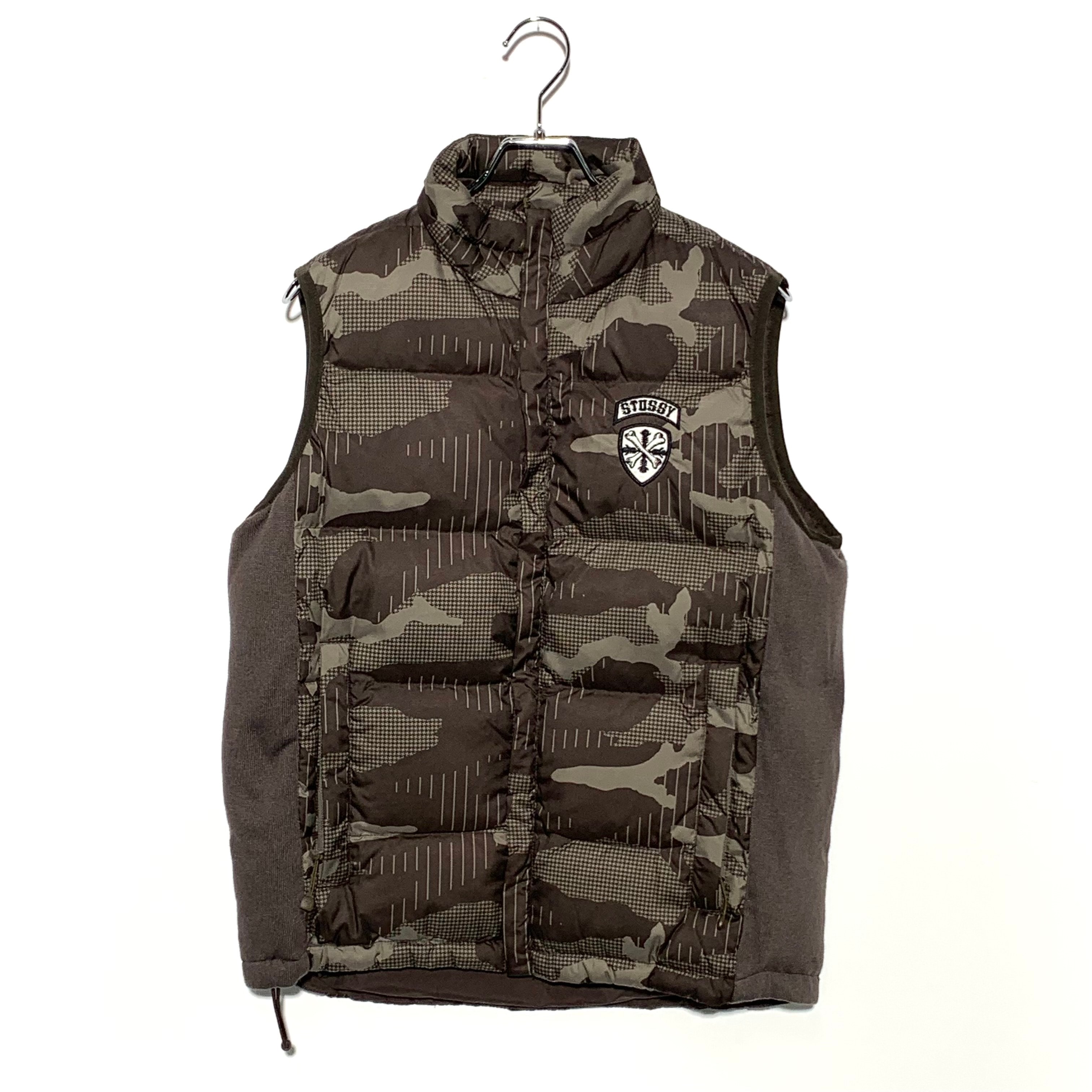 OLD STUSSY camouflage down vest  brown 00S