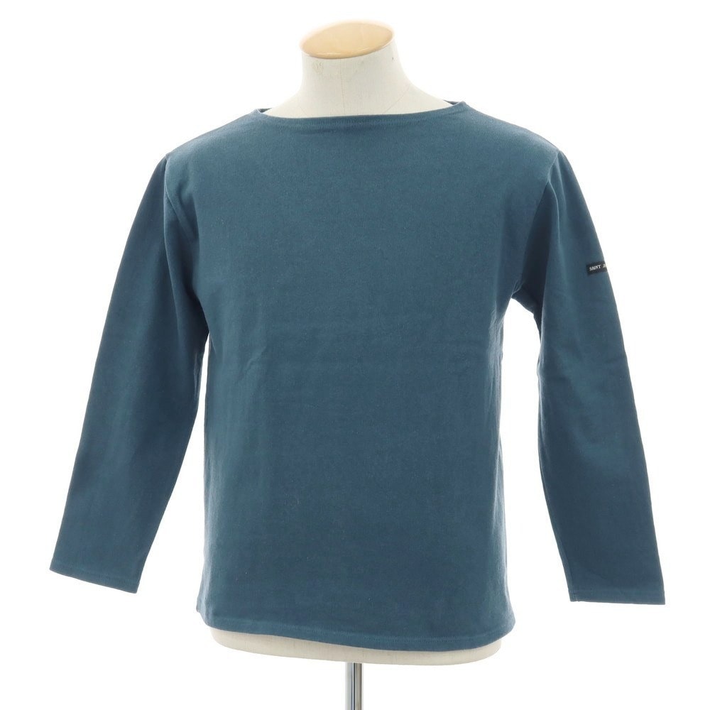 【中古】セントジェームス SAINT JAMES コットン バスクシャツ ブルーグリーン系【サイズ3】【メンズ】