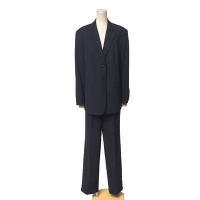 BURBERRY バーバリー パンツスーツ サイズ17ABR(48)/15ABR(46) テーラード ブレザー シングルジャケット ツータック スラックス ブランド古着【中古】20260508/RA8956