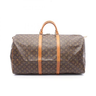 ルイ・ヴィトン LOUIS VUITTON キーポル60 ボストンバッグ バッグ PVCコーティングキャンバス レザー モノグラム メンズ レディース ブラウン系 M41422 【中古】