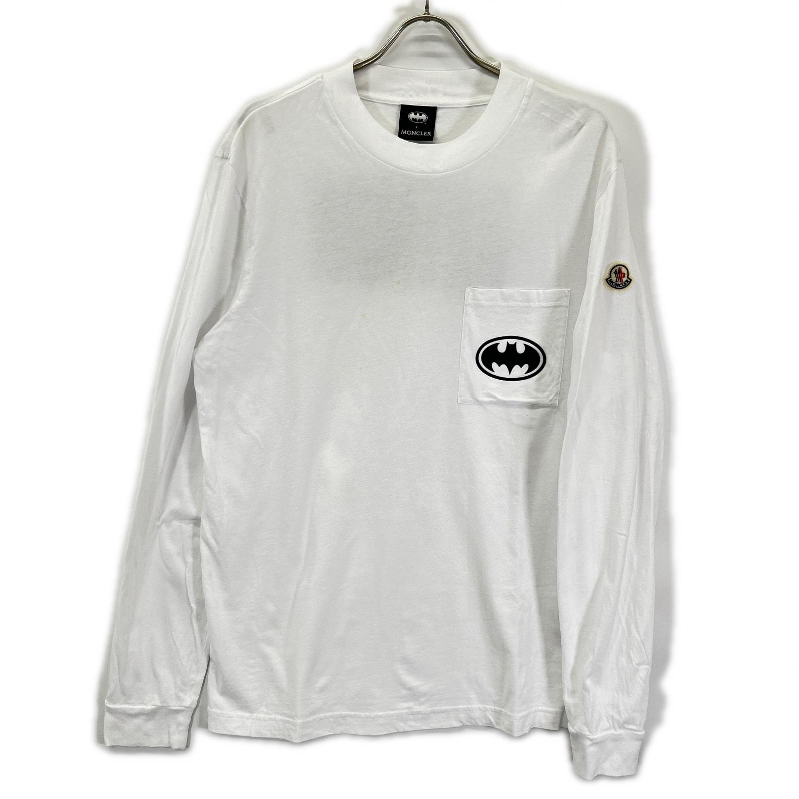 モンクレール 24年製 LS  J20918D00012 ホワイト バッドマン コットン 長袖Tシャツ M