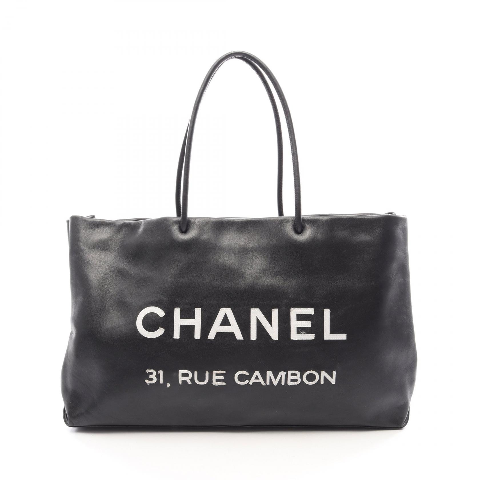シャネル CHANEL エッセンシャル トート ラージ トートバッグ バッグ レザー レディース ブラック系 【中古】