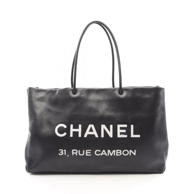 シャネル CHANEL エッセンシャル トート ラージ トートバッグ バッグ レザー レディース ブラック系 【中古】