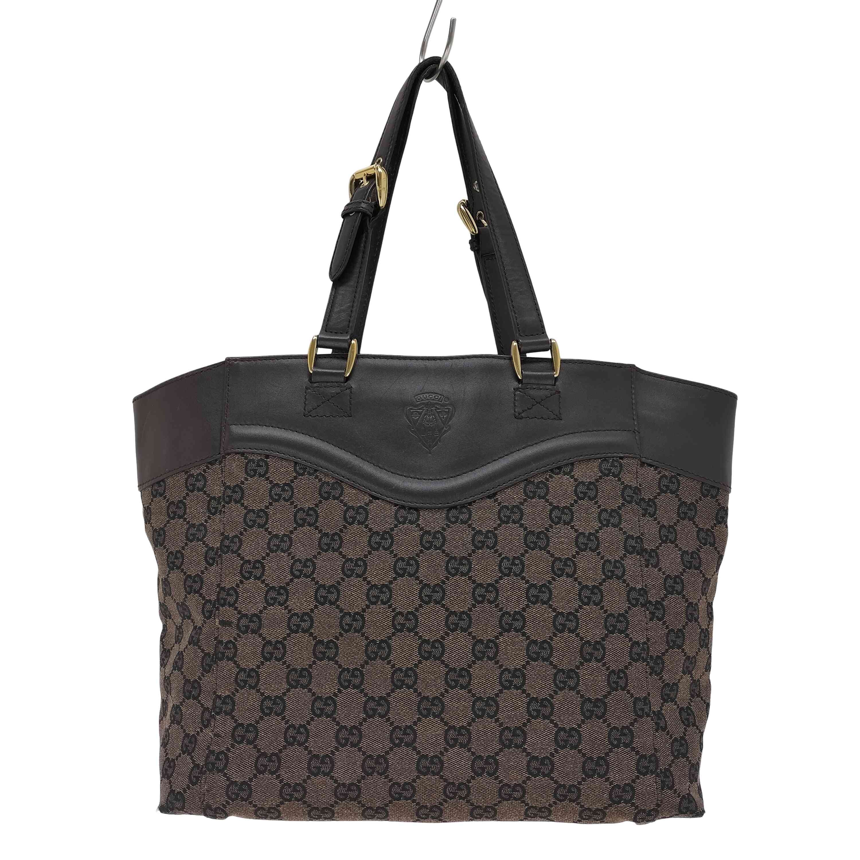 GGキャンバス レザー ハンドバッグ トートバッグ【1141813102525】