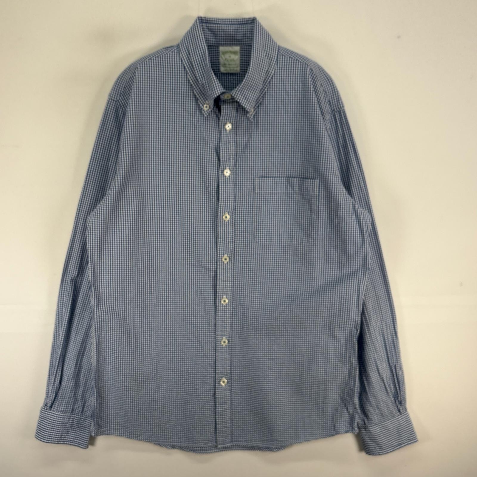 古着 ブルックスブラザーズ Brooks Brothers 長袖シャツ 胸ポケ MILANO FIT ボタンダウン M  ブルー系 チェック メンズ