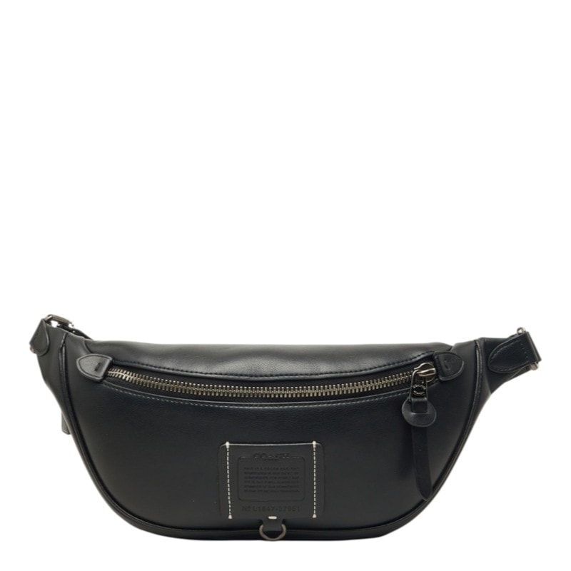 コーチ ウエストバッグ ボディバッグ 37951 ブラック レザー メンズ COACH 中古