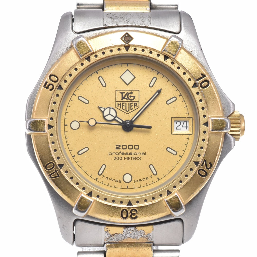 タグホイヤー TAG HEUER 946.013 2000シリーズ プロフェッショナル デイト ゴールド クォーツ メンズ 腕時計 R#149337
