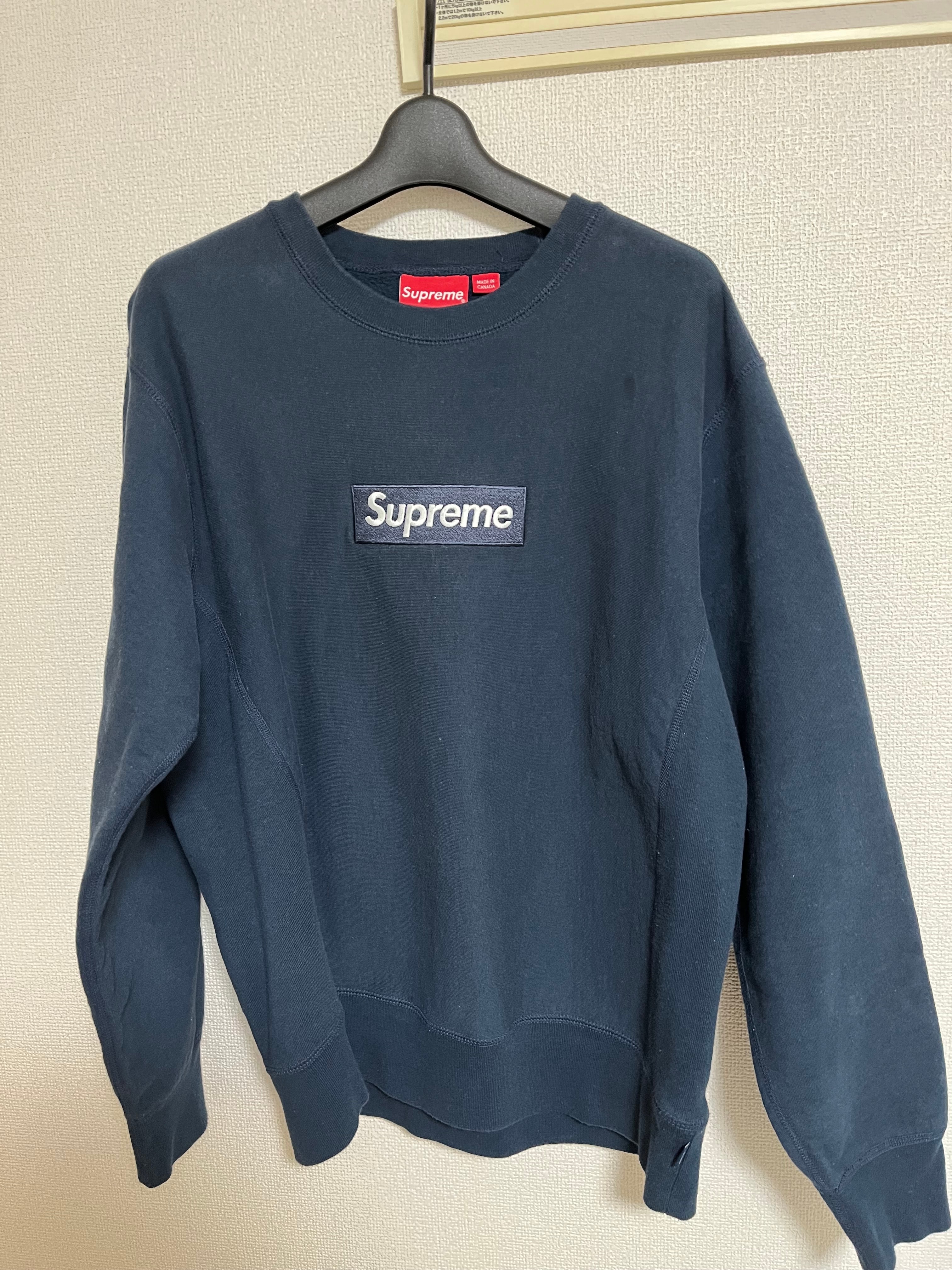 Supreme Box Logo Crewneck Sweatshirt "Navy" (18FW)