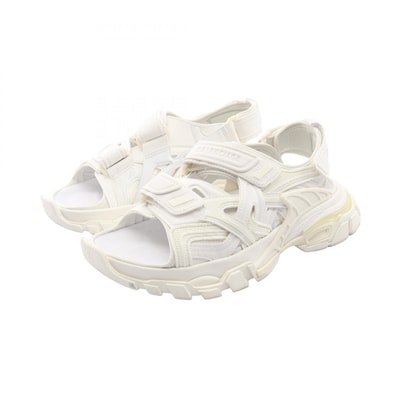 バレンシアガ BALENCIAGA TRACK トラック サンダル 靴 レザー ファブリック レディース ホワイト系 617543 【中古】