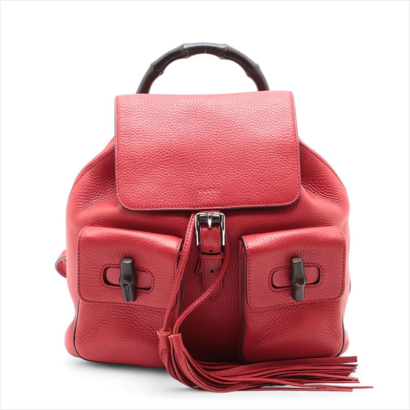 グッチ GUCCI バンブー レザー リュック・デイパック【中古】