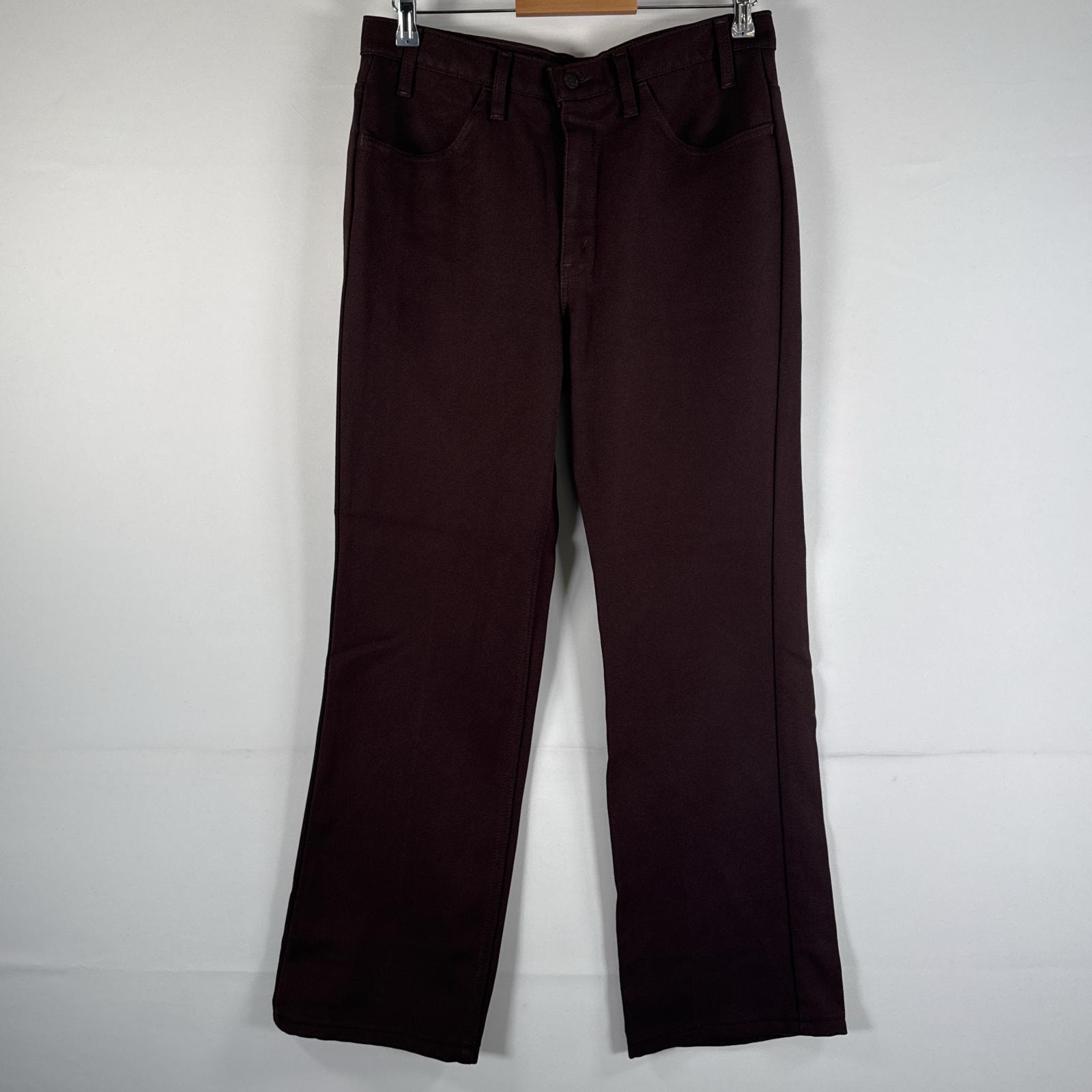 古着 90's/90年代 リーバイス Levi's USA製 スラックスパンツ ランチャーパンツ フレア ブーツカット ポリエステル w35 L30 ブラウン メンズ