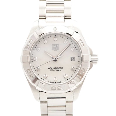 【6wdd0313】タグホイヤー アクアレーサー WAY1413 白文字盤【中古】腕時計 レディース