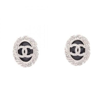 シャネル CHANEL ココマーク ピアス ジュエリー メタル / ラインストーン レディース シルバー系 / ブラック系 / クリア系 【中古】