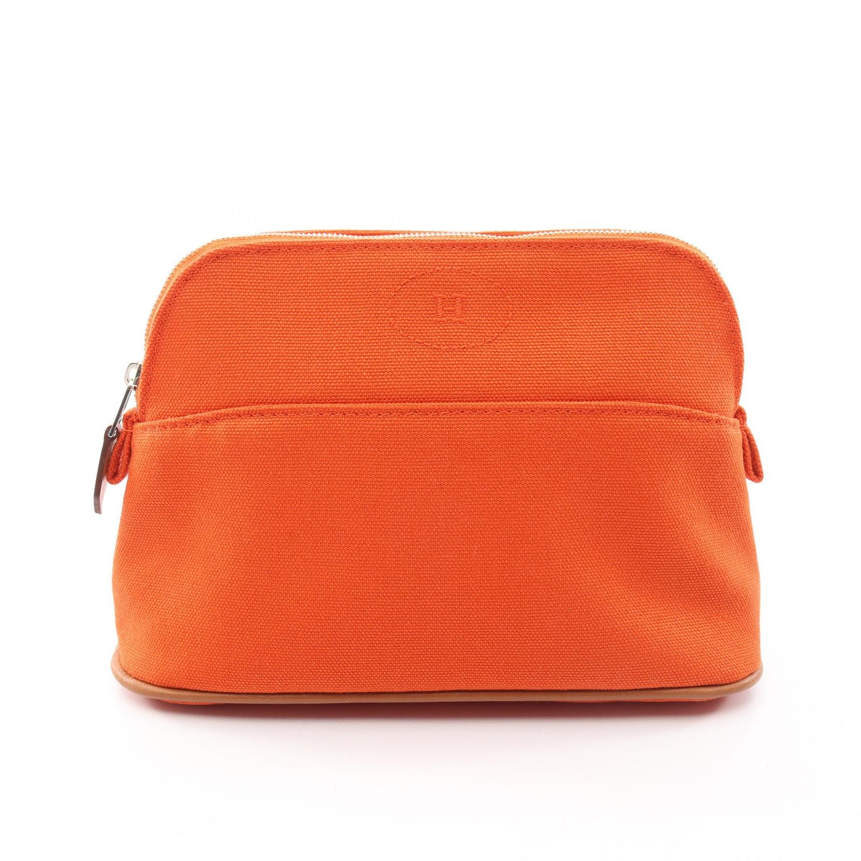 エルメス HERMES ボリードポーチ ミニ ポーチ バッグ キャンバス レザー オレンジ レディース オレンジ系 H103773M 02 【中古】