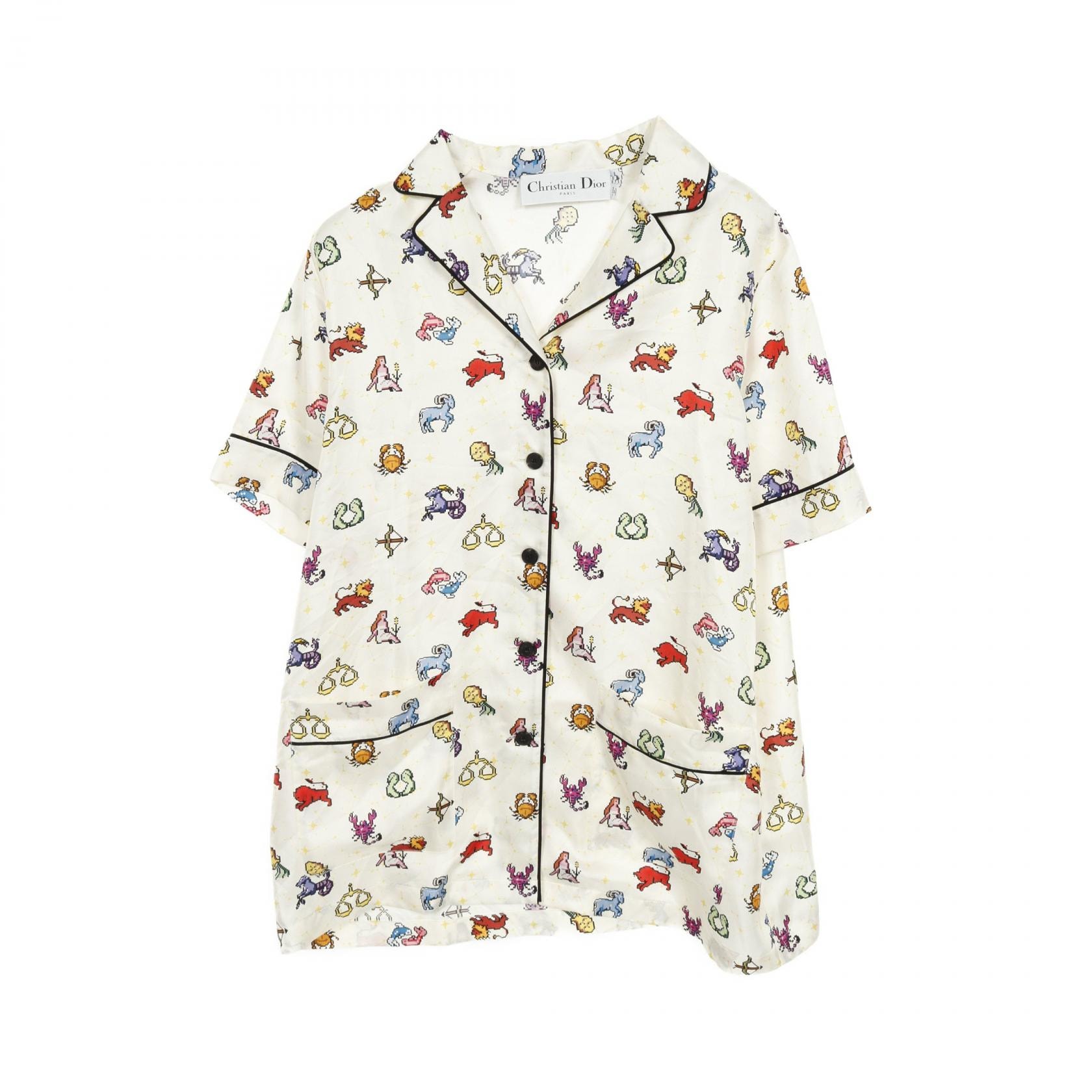 ディオール Dior ゾディアック ピクセル 衣料品 トップス シルク レディース ホワイト系 【中古】