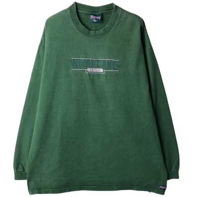 古着 90年代 ジャンスポーツ JANSPORT NOTRE DAME ノートルダム大学 FIGHTI'N IRISH カレッジ ロングTシャツ ロンT USA製 メンズXL相当 ヴィンテージ/eaa612016
