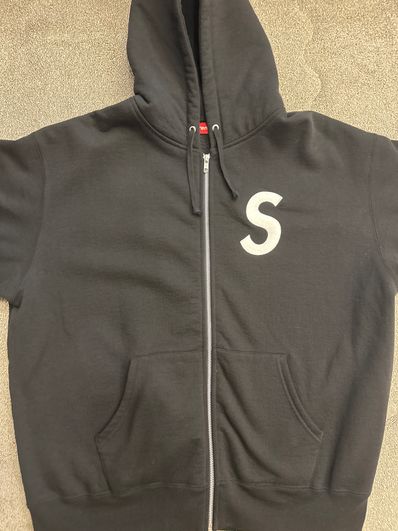 Supreme S Logo Zip Up Hooded Sweatshirt "Black" (23FW)