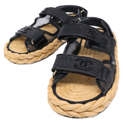 シャネル G38945 ココマーク メッシュ サンダル 7