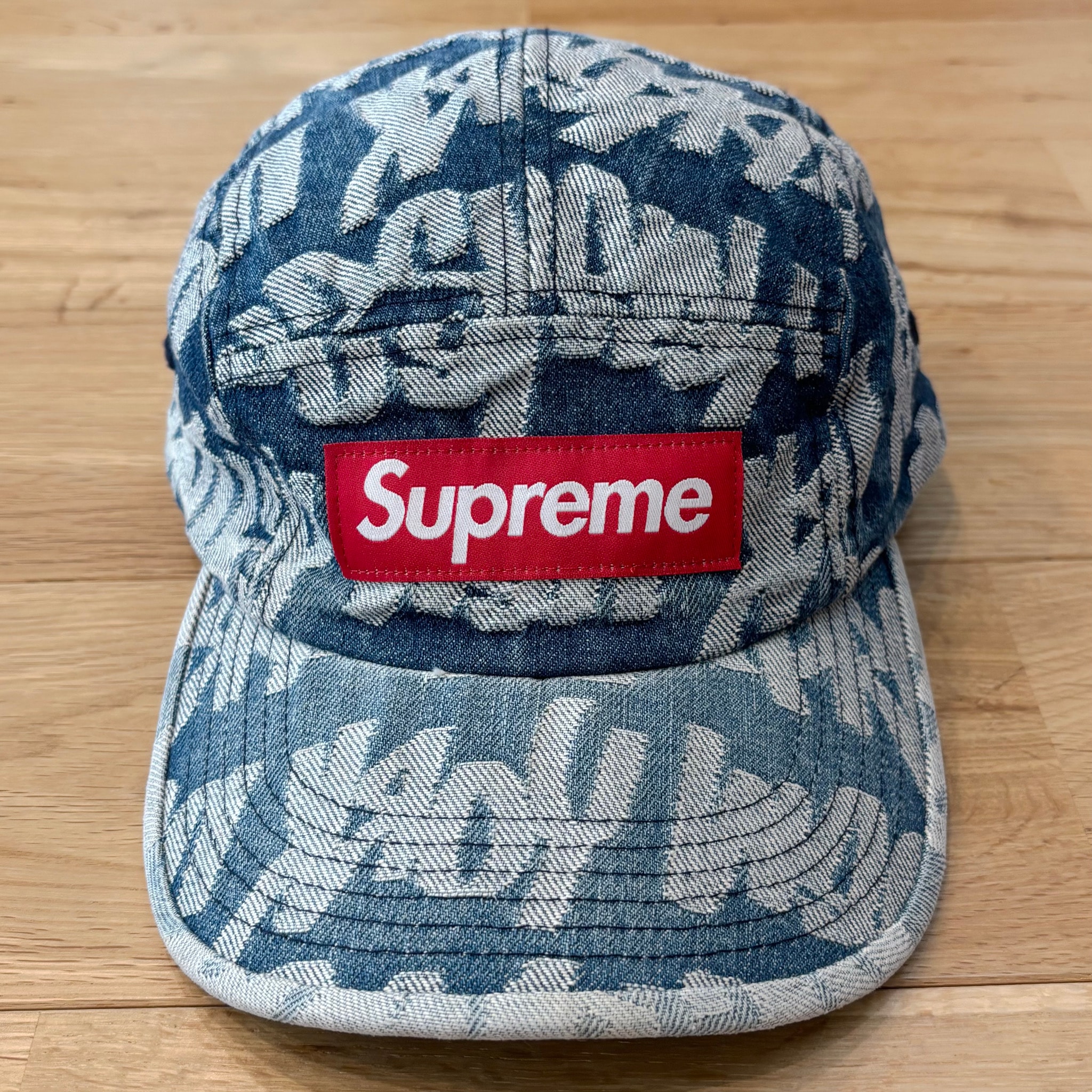 Supreme Fat Tip Jacquard Denim Camp Cap "Blue"