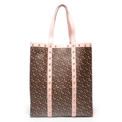 バーバリー BURBERRY 2WAY PVCxレザー トートバッグ【中古】