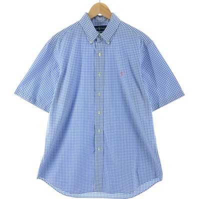 古着 ラルフローレン Ralph Lauren CLASSIC FIT ギンガムチェック 半袖 ボタンダウン チェックシャツ メンズL相当/eaa539184