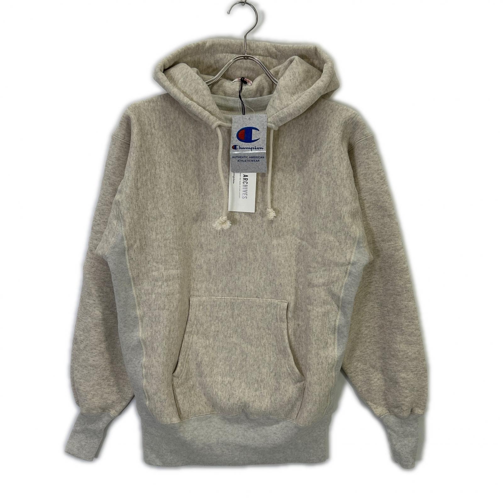 チャンピオン C3-Q131 TRUE TO ARCHIVES シルバーグレー リバースウィーブ アフターフーデッドスウェットシャツ S