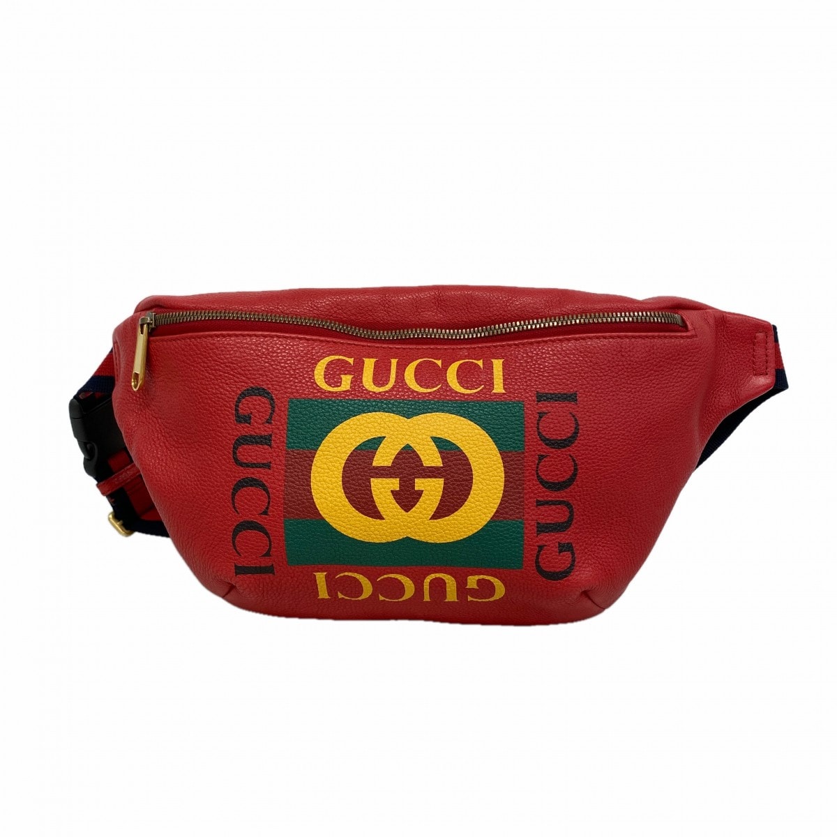 【6gd4825-k】グッチ ウエストバッグ 530412 レザー レッド ゴールド金具【中古】メンズ