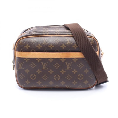 ルイ・ヴィトン LOUIS VUITTON リポーターPM ショルダーバッグ バッグ PVCコーティングキャンバス レザー モノグラム レディース ブラウン系 M45254 【中古】