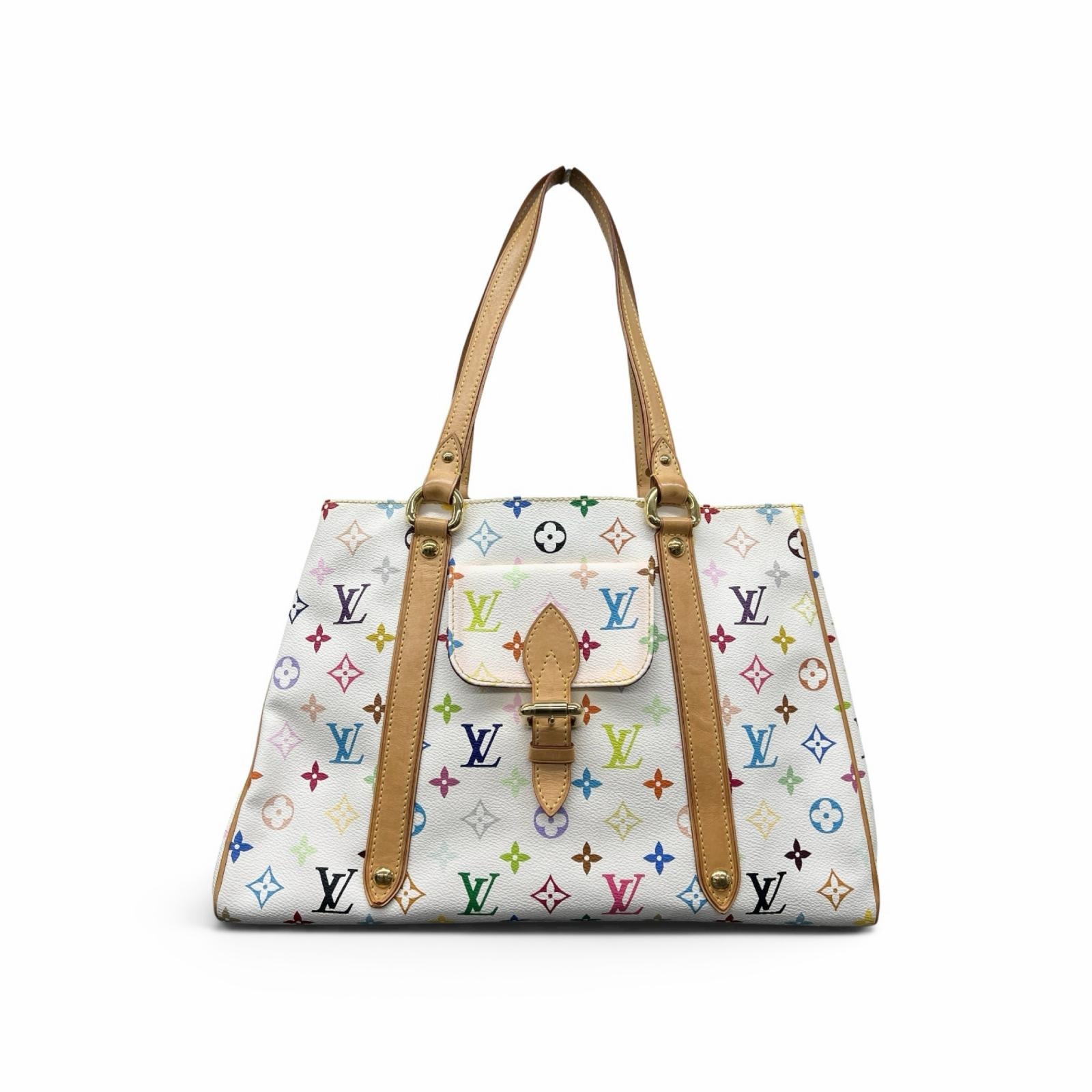 LOUIS VUITTON 美品 ルイヴィトン オーレリアMM モノグラムマルチカラー ブロン トートバッグ M40094 PVC レザー MI0056 肩掛け ハンドバッグ 村上隆 Y2K ヴィンテージ LV ABランク 中古 鑑定済