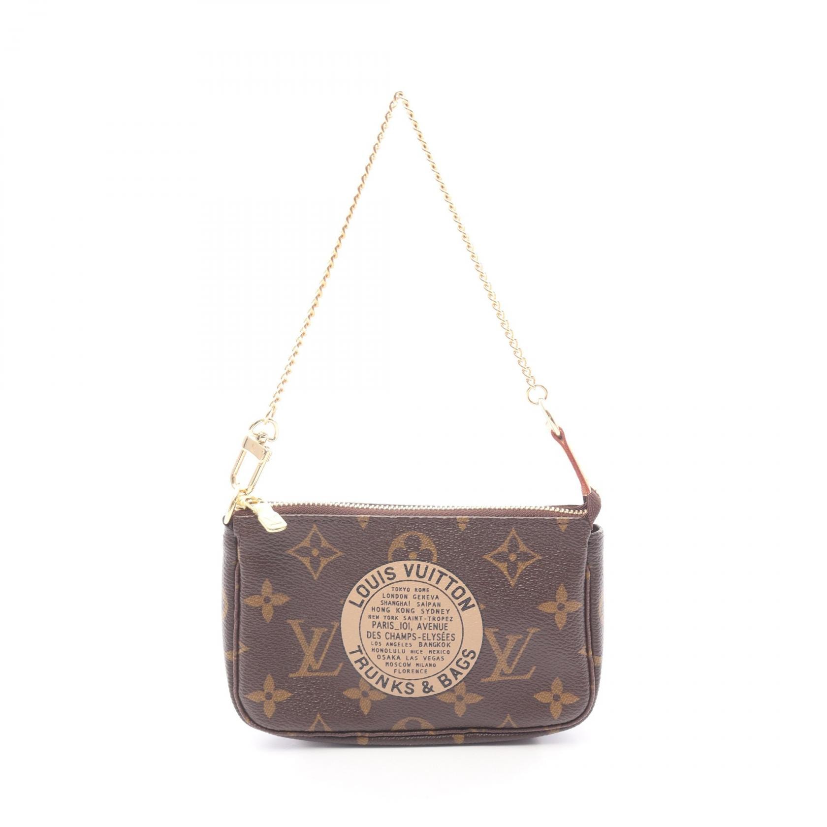 ルイ・ヴィトン LOUIS VUITTON ミニポシェット アクセソワール T&B ハンドバッグ バッグ PVCコーティングキャンバス レザー モノグラム レディース ブラウン系 M60153 【中古】