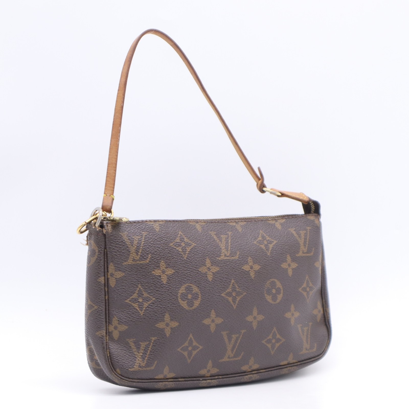 LOUIS VUITTON ルイ・ヴィトン モノグラム ポシェット アクセソワール M51980 ハンドバッグ ブラウン ベージュ コーティングキャンバス レザー レディース
