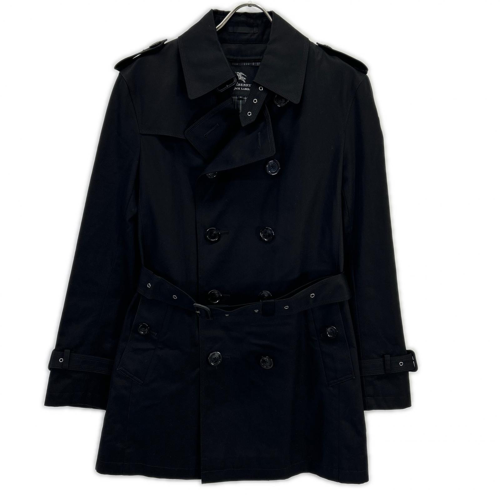 バーバリーブラックレーベル ブラック BMA44-312-09 コットン トレンチコート M