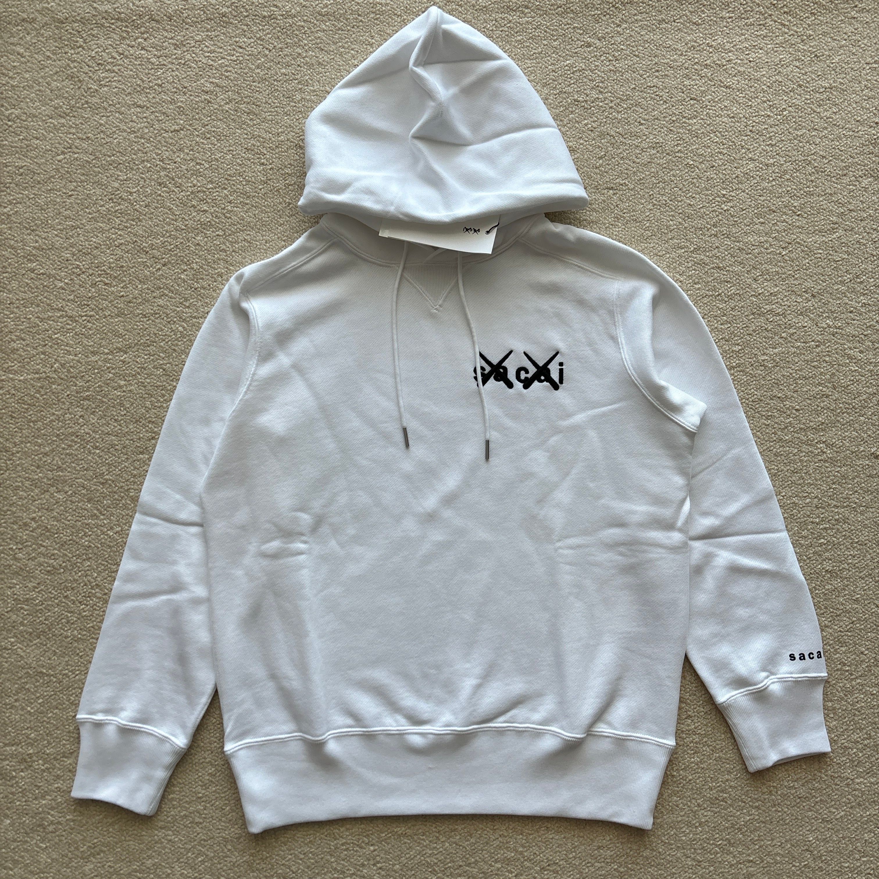 sacai KAWS Embroidery Hoodie "White"