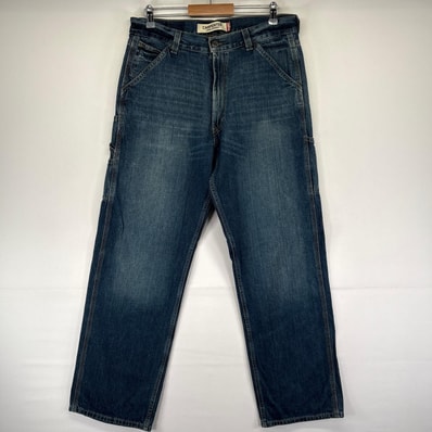 古着 リーバイス Levi's デニム パンツ ペインターパンツ ジップ 色落ち フェード ストレート ワーク W34 L32 ブルー系 メンズ