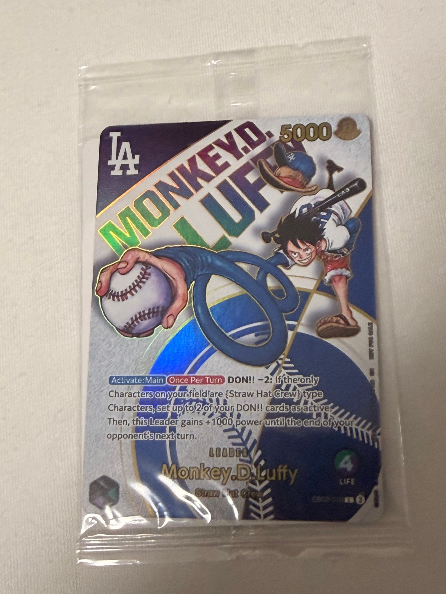 モンキー・D・ルフィ L [EB02-010]【英語版】(プロモーションカード「ワンピースカードゲーム x ロサンゼルスドジャース」)