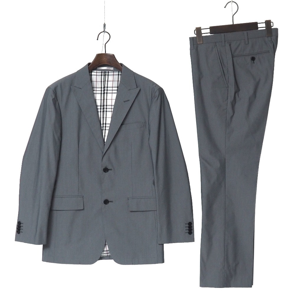 ■美品■BURBERRY BLACK LABEL バーバリーブラックレーベル スーツ サイズS/76 ストライプ ブレザー シングルジャケット スラックス ブランド古着【中古】20260327/RA8450