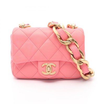 シャネル CHANEL マトラッセ ショルダーバッグ バッグ ラムスキン(羊革) レディース ピンク系 AS3213 【中古】