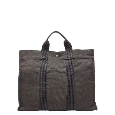 エルメス エールライントートMM ハンドバッグ トートバッグ グレー キャンバス レディース HERMES 【中古】