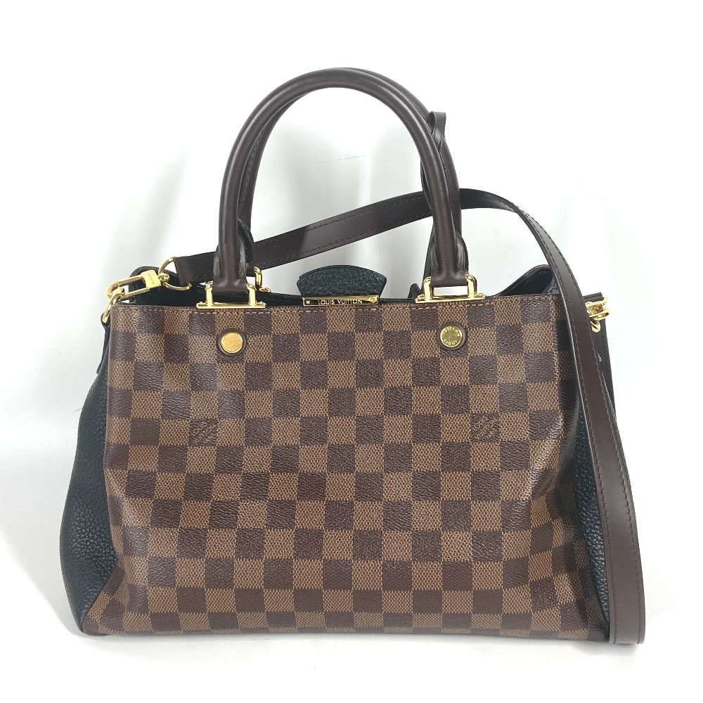 ルイヴィトン LOUIS VUITTON ブリタニー N41673 ダミエ カバン ハンドバッグ 2WAYバッグ ショルダーバッグ 斜め掛け トートバッグ ダミエキャンバス エベヌ ブラウン 美品