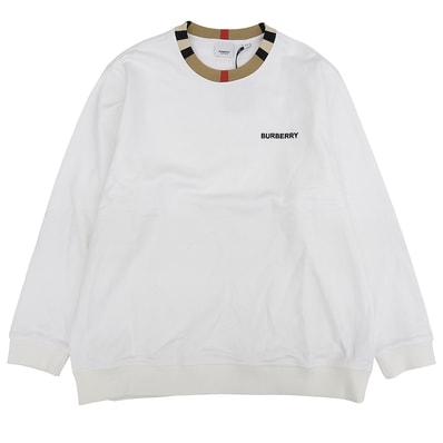 バーバリー 新品同様 コットン ロゴ トレーナー トップス メンズ ホワイト XXL 8069531 XXL