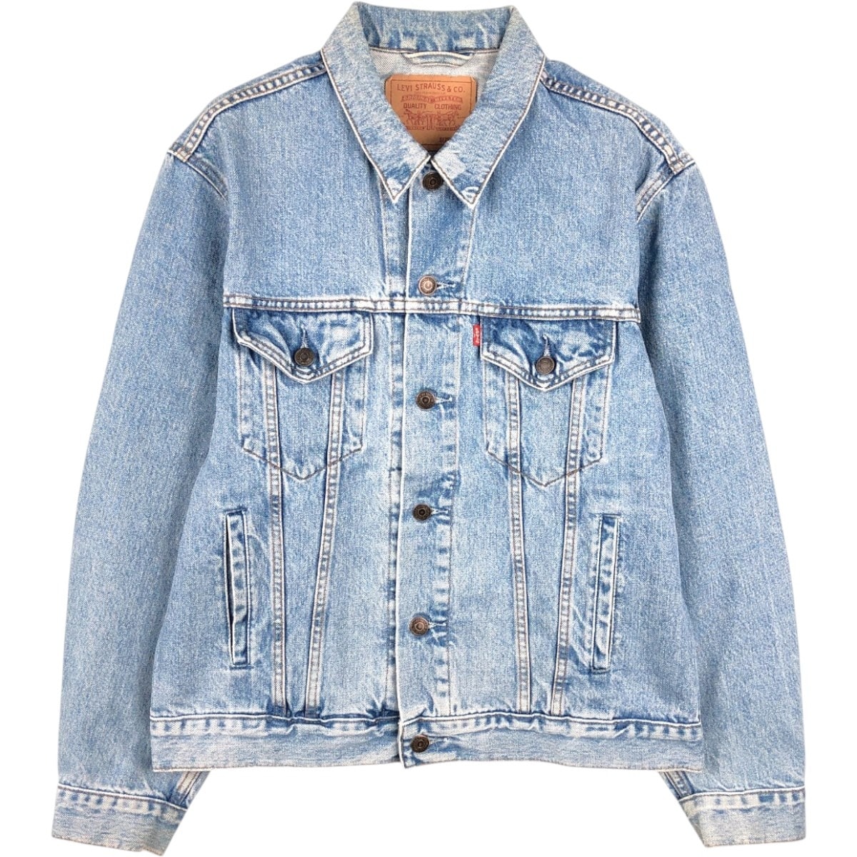 古着 90年代 リーバイス Levi's 70503-0210 無地 デニムジャケット Gジャン 不明 メンズL相当 薄手 長袖 ヴィンテージ/eaa670743