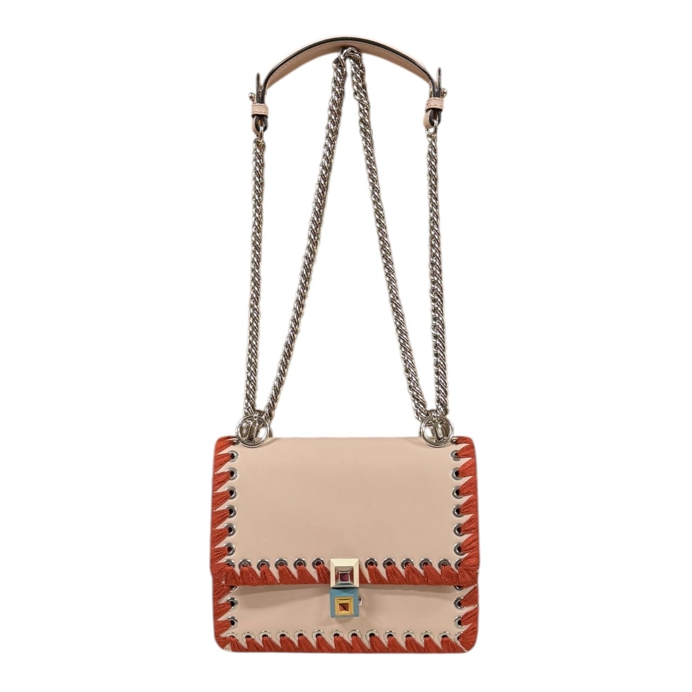 フェンディ キャナイ ミニ ショルダーバッグ レザー 8M0381 ピンク レディース FENDI  中古