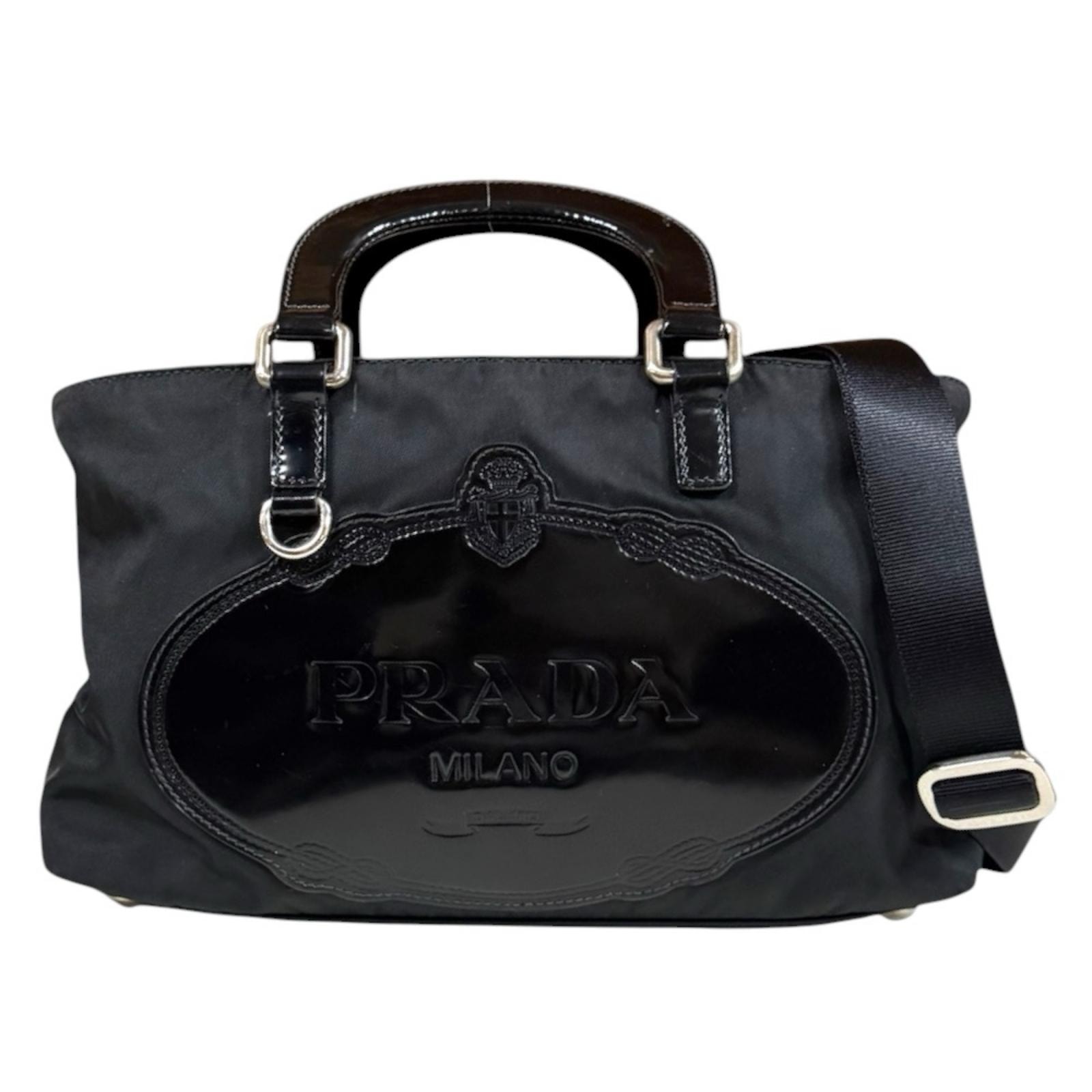 プラダ ショルダーバッグ ナイロン ブラック レディース PRADA  中古