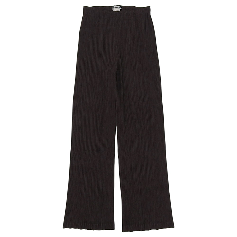 イッセイミヤケ プリーツ加工 パンツ ボトムス レディース ブラウン 0 MI33FF441 0