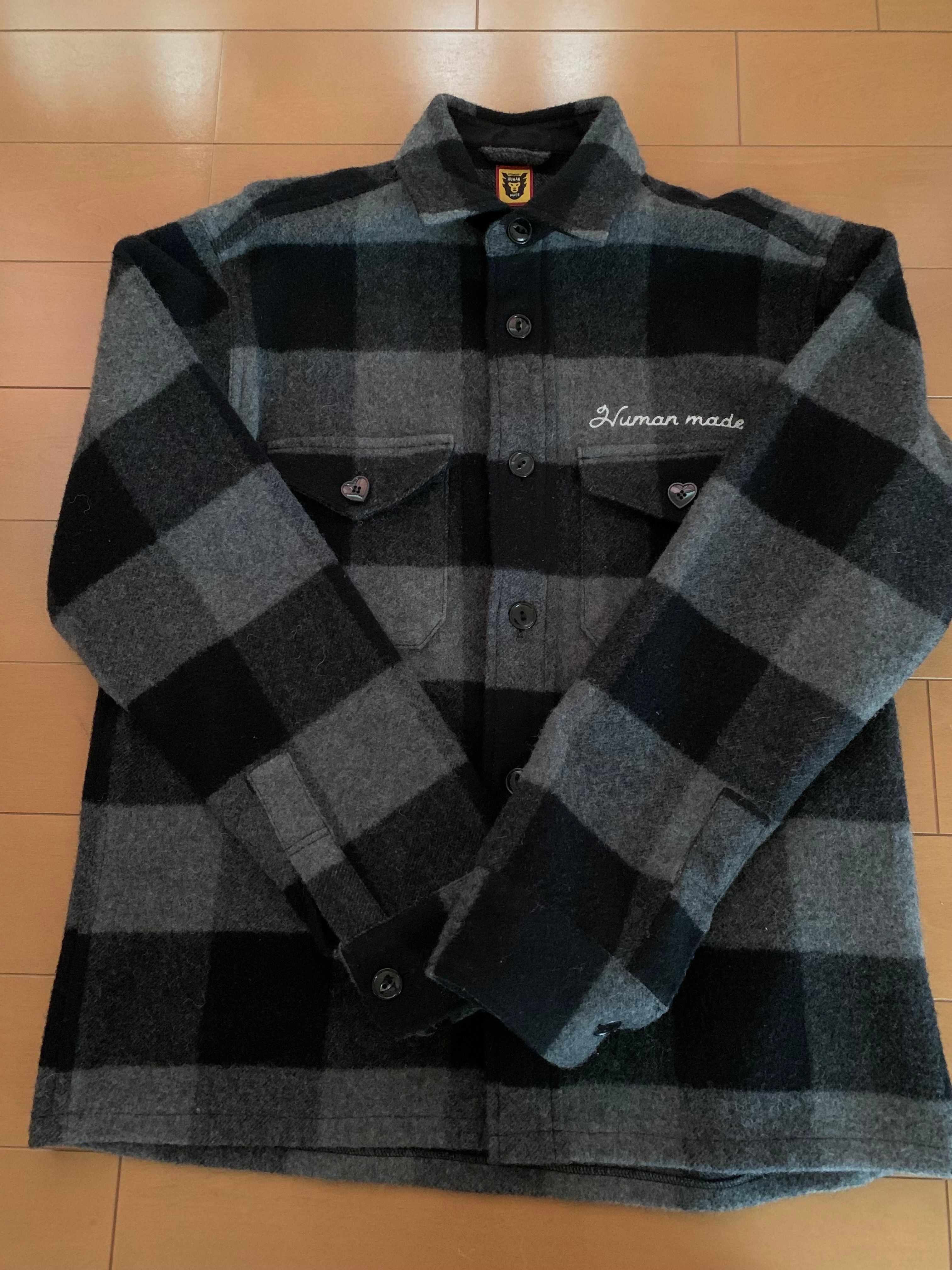 HUMANMADE CHECKEDWOOLSHIRTJACKET ブラックS