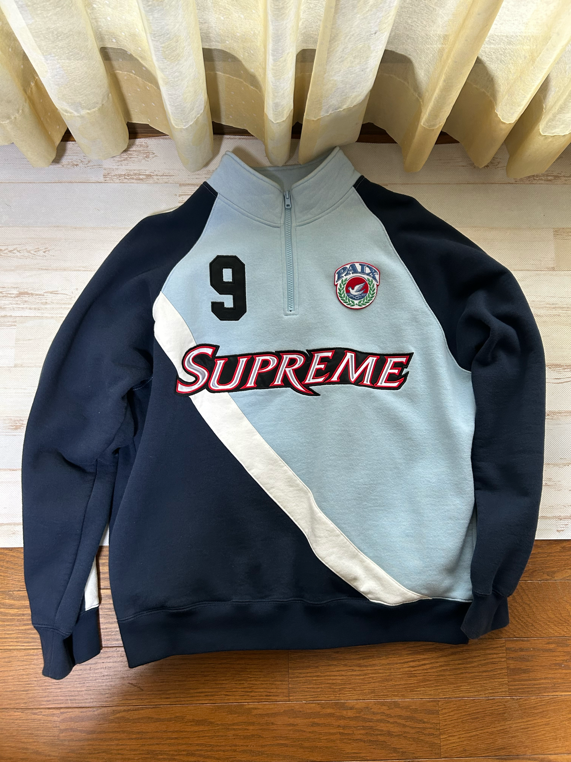 Supreme Equipe Half Zip Sweatshirt "Light Blue"